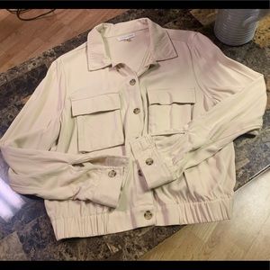 Common Stitch Button Top/Outerwear. Cream/Tan.